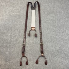 Torino Leather Braces Suspenders Mens Dark Brown 3/4" Calfskin Strap Made in USA