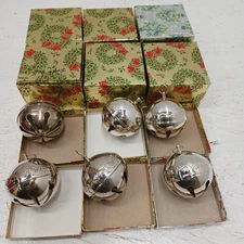 Wallace silversmiths lot of 6 christmas sleigh bells 4-1988,1-1982, 1-1984