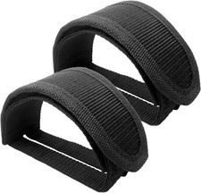 Medsuo 1 Pair Bike Pedal Strap Toe Clips Adjustable Black