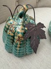 2 Small Teal cermanic Pumpkins — photo 5