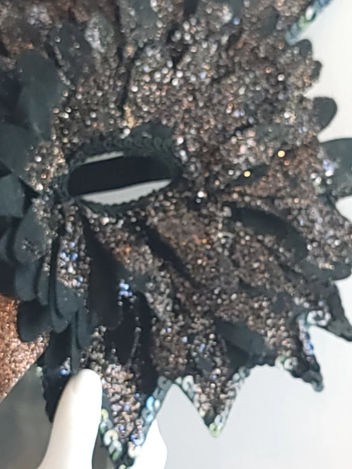 Halloween Bola Secuencia Brillo Ojo Máscara Facial Disfraz Mascarada Fiesta Disfraz Foto 3 de 4