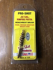 Pro-Shot Bore Brush For .22 Caliber Pistol #8-32 Threads Bronze Bristles - 22P