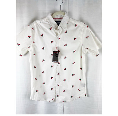 Monument Youth Mens Christmas Truck w/ Christmas Tree Button Up Shirt Medium
