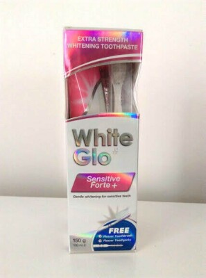 White Glo Zahnpasta Sensitive Forte für extrem empfindliche Zähne + Zahnbürste