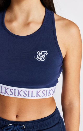 SikSilk Girls Navy Racerback Medley Bralette 13-14 Years - Picture 2 of 5
