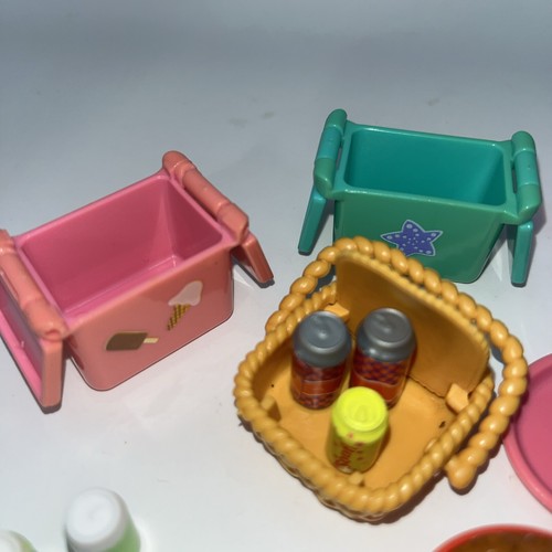 Barbie Type Food Lot Burgers Ice Cream Pasta Soda Bread Pop Corn Picnic Basket - Picture 4 of 5