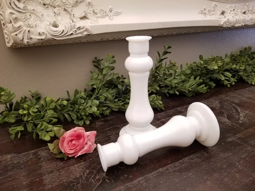 Vintage 1950's Pair of E.O. Brody Co Milk Glass Bud Vases * Made in USA