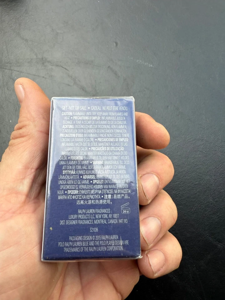 Polo Blue de Ralph Lauren 0,5 oz / 15 ml EDP MINI DE LUJO NUEVO EN CAJA R#1 Foto 3 de 4