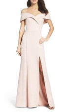 Xscape Off The Shoulder Gown Plus SZ 14W Blush