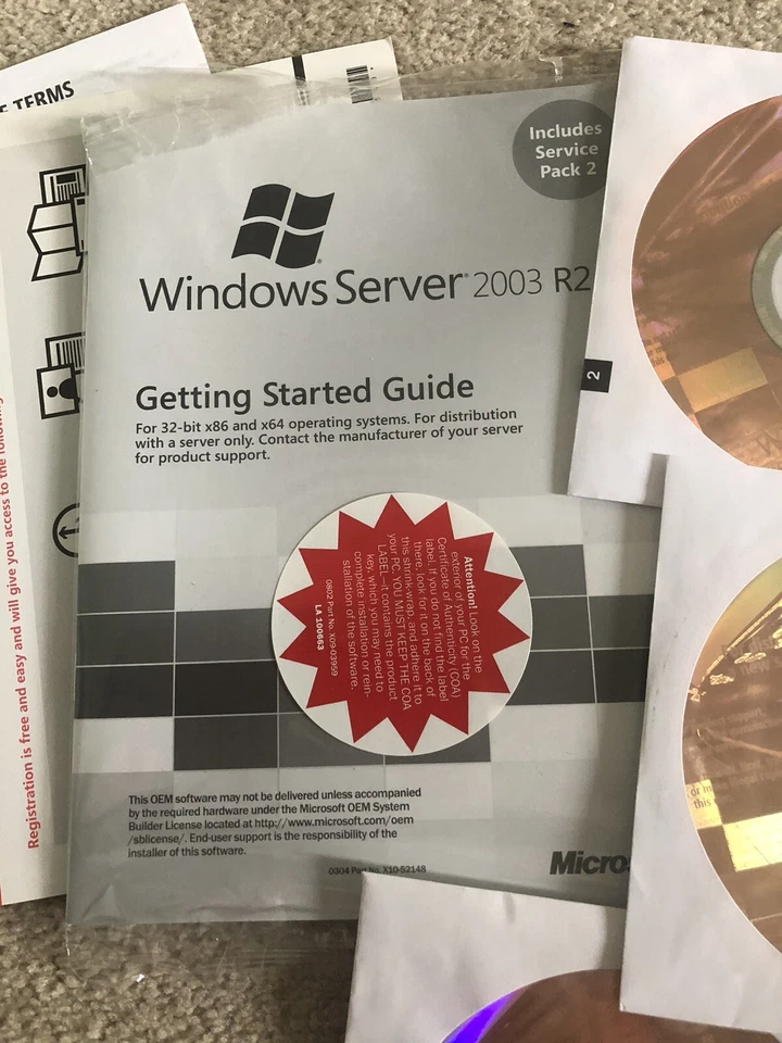 Windows Server 2003 R2 Standard Edition 1-4cpu 32/64bit versions OEM Opened - Image 2 of 4