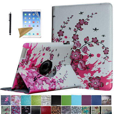 For iPad 6th 2018 / 5th 2017 Gen Rotating Case Cover Stand +Screen Protector/Pen