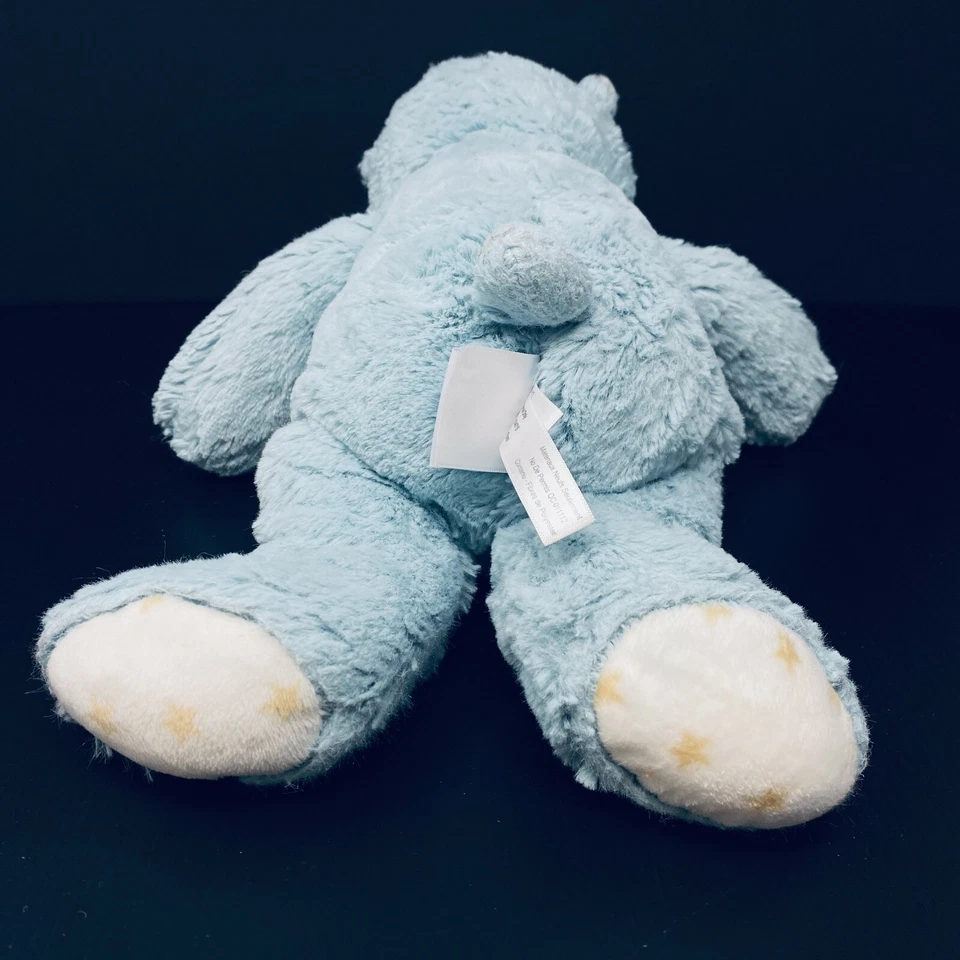 Juguete de peluche Cloud B Hugginz azul hipopótamo estrellas doradas orejas pies 14” Foto 3 de 4