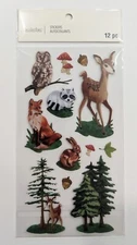 Forest Animals Wildlife Deer Owl Fox Raccoon Scrapbook Stickers Recollections 