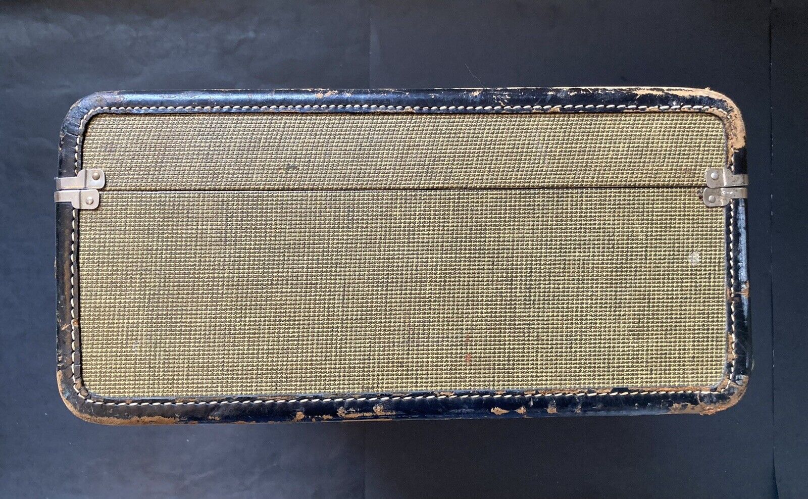 Vintage McBrine Baggage Mid Century Tweed Travel Case Suitcase Luggage with Key