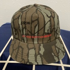 EXXON Lift Your Safety Awareness ‘96 Spring Camo Strapback Hat Cap Made In USA