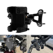 Black Motorcycle Cell Phone Holder GPS Mount Kit Bracket Fit For Harley Softail