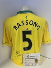 Norwich City Jersey Sebastien Bassong Signed Autograph Football England XL
