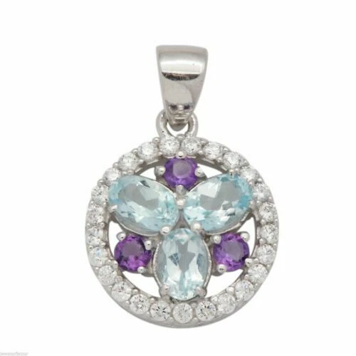 Oval Amethyst Echtschmuck-Halsketten & -Anhänger