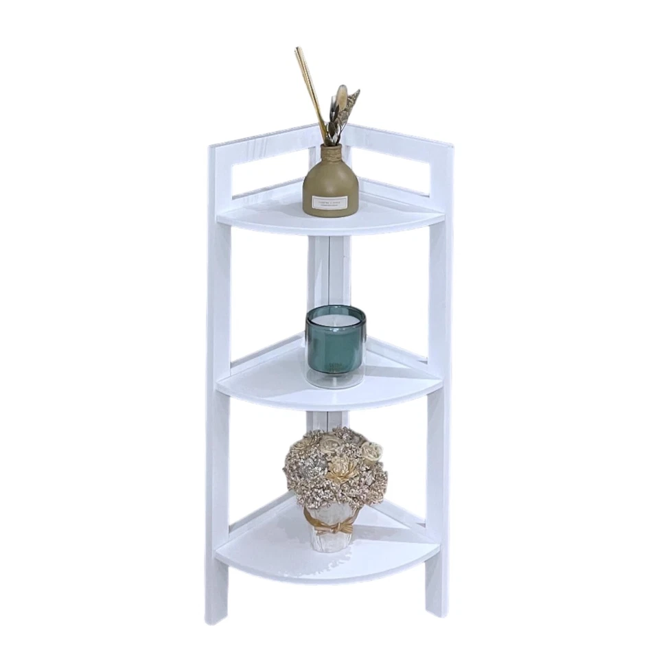 Corner Shelf Stand 3 Tier Organizer Rack Bathroom Storage Shelves Display Unit - Image 4 of 4