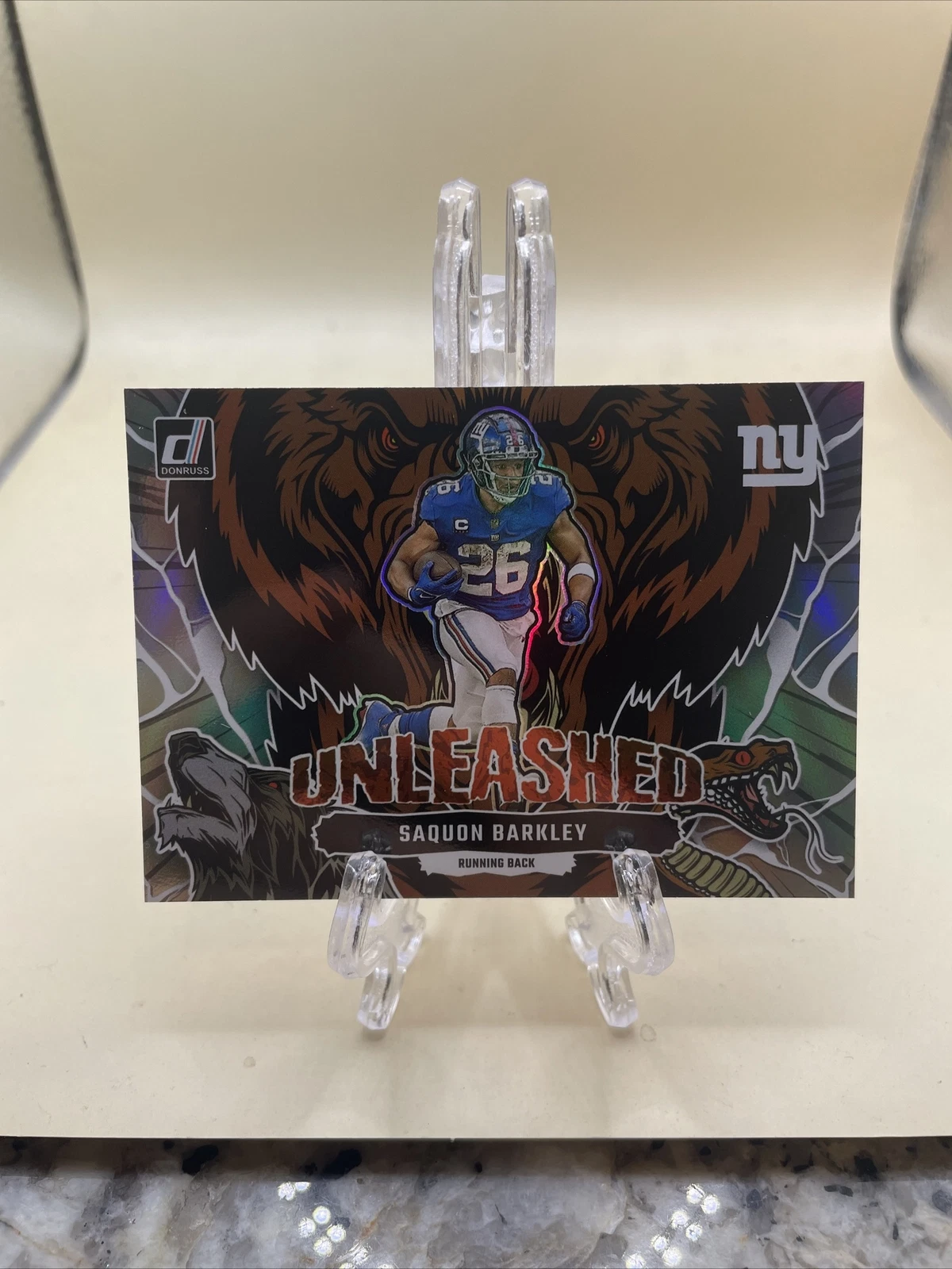 2023 Panini-Donruss Football Saquon Barkley Unleashed SP Case Hit