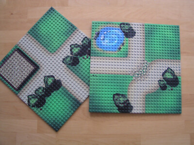 Open Bricks Baseplate Feldwege 32 x 32 Noppen Grundplatten [Duo-Pack] Bauplatte