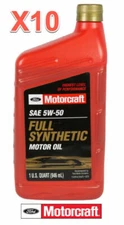 10 Quarts Motor Oil OEM FORD MOTORCRAFT Fully Synthetic SAE 5W50