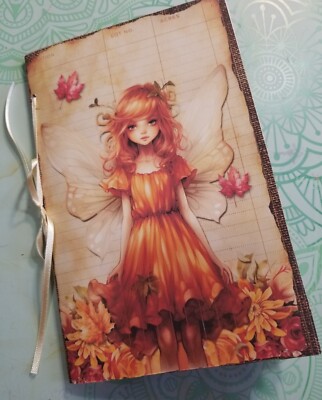 Junk Journal Blank Booklet ''FOREST FAIRIES'' HANDMADE  FULL SIZED 9X6 40pgs