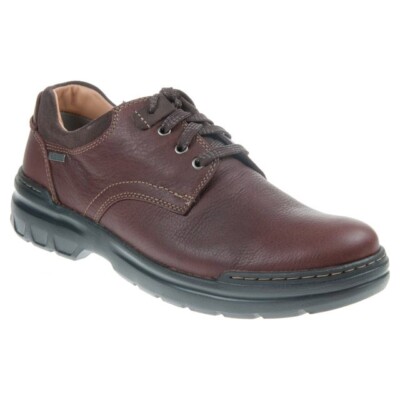 Clarks Herren Wasserdicht Schuhe ROCKIE 2 LO GTX Mahagoni Leder UK 7 / 41 WEITE