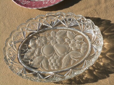 aay antike Kuchen Gebäck Tortenplatte Kristall-Glas SchliffGlas aus Omas Zeiten