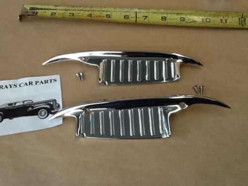 Pair Chrome Door Handle Scratch Guards for 1960-64 Impala Chevy Biscayne Bel Air