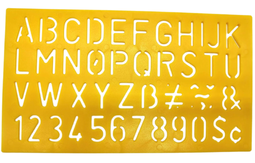 4 x Stencil Set 5mm to 30mm Alphabet Letters Number Plastic Large ...