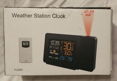 FanJu FJ3391 Wetterstation Projektionsuhr Wecker Temperatur  Luftfeuchtigkeit