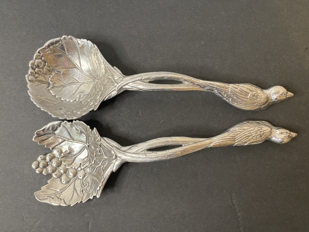 Vintage 1999 Arthur Court Aluminum Salad Serving Set Spoon/Fork