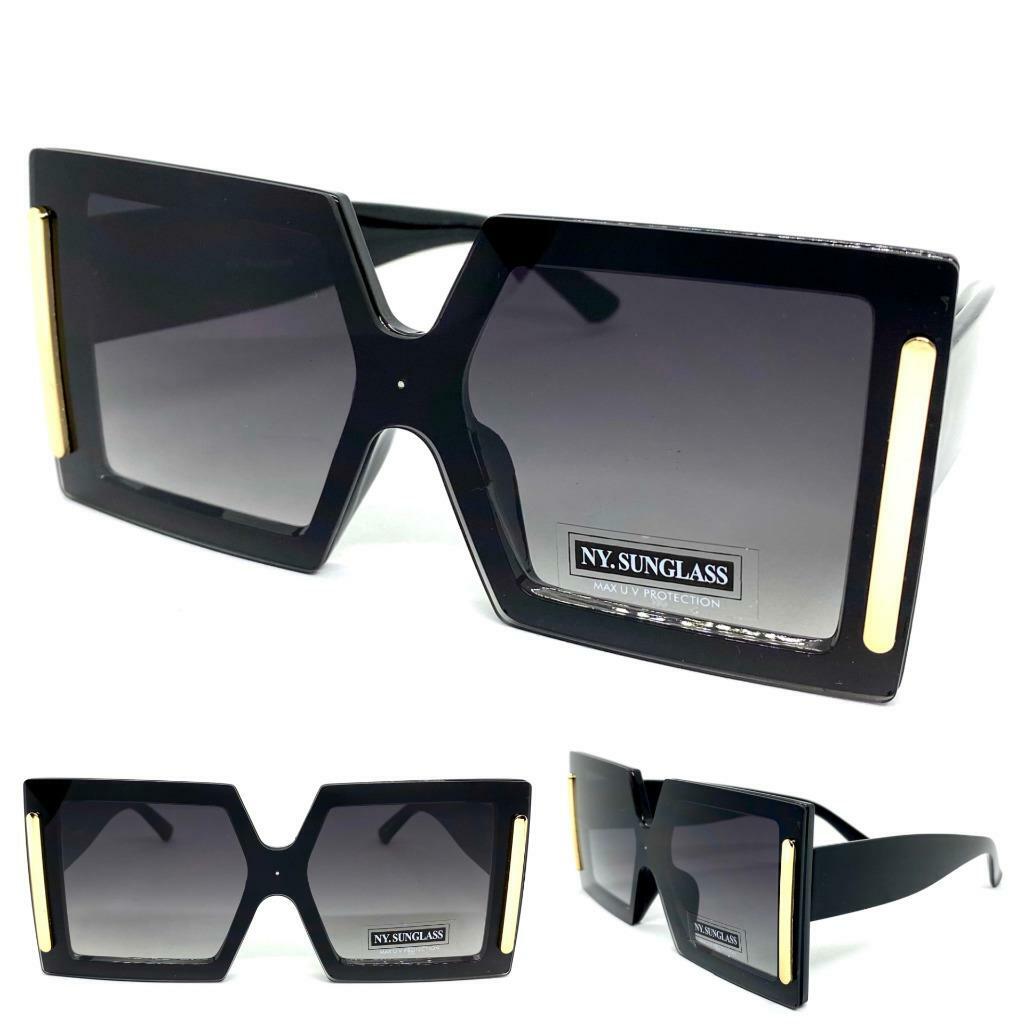 Women Oversized Modern Retro Style SUNGLASSES Large Square  display picture 3
