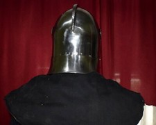 HMB, BUHURT, IMCF, SCA Tournament Medieval Armor Bellow Face Sallet Helmet