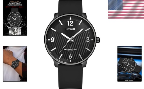 Minimalist Men's Waterproof Watch with Analog Quartz Movement - Elegant Gift - Picture 2 of 10