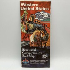 1976 STANDARD AMOCO WESTERN UNITED STATES BICENTENNIAL COMMEMORATIVE ROAD MAP