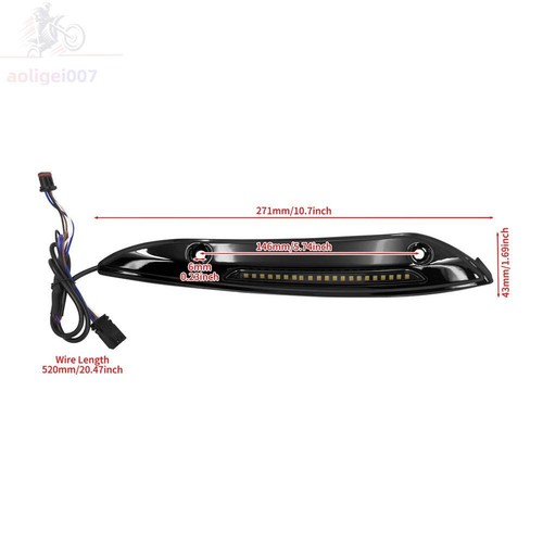 4 Sequential LED Windshield Trim with Turn Signal for 2015+ Road Glide - Black - Picture 3 of 10