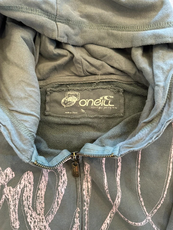 O'Neill Sweatshirt Womens Medium Full Zip Green Graphic Everyday Casual Hoodie - Image 2 of 4