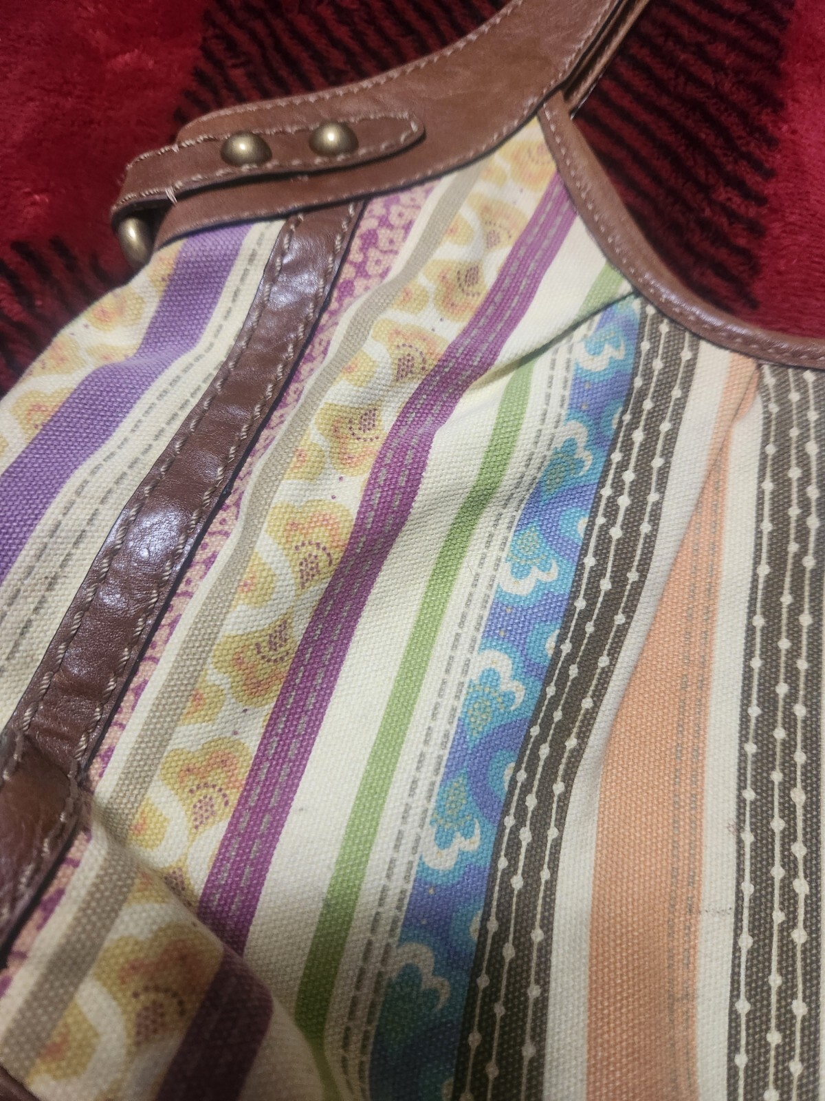 Fossil Fabric Multi Pattern Purse Multi Color - image 5