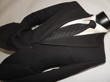 ZARA MAN Men's Black 2 button PEAK lapel slim fit coat jacket 38