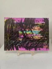 Abstract Environment.  Original Acrylic Painting on Cardboard 