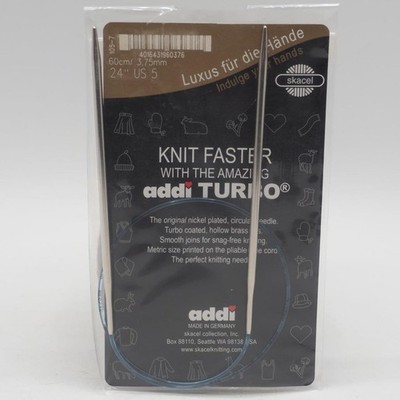 Addi Knitting Needle Turbo Circular Skacel Exclusive Blue Cord 24 inch