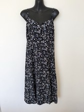 UNIQLO Womens Floral Sleeveless Midi Dress Size S Blue