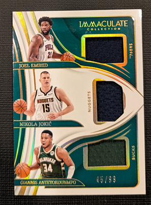 Panini 2023-24 Immaculate Triple Jerseys Embiid/Jokic/Giannis /99