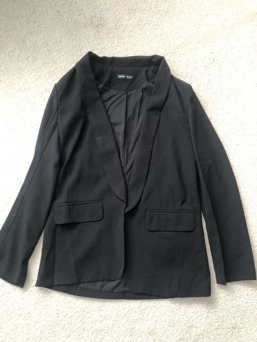 Shein Black Women's Blazer Jacket Size Medium US 6 EU 38 w/Pockets no Buttons