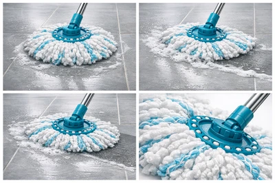 4 Pièces Têtes de Rechange Compatible avec Clean Twist Disc Mop, Balai Serpil... - Photo 1/4