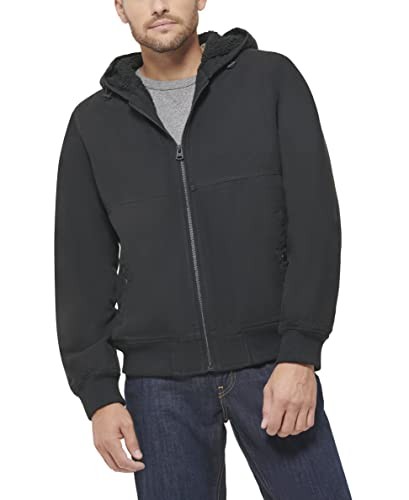 КУРТКА ИЗ ХЛОПЧАТОБУМАЖНОЙ ТКАНИ LEVIS WORKWEAR С ПОДКЛАДКОЙ ИЗ ИСКУССТВЕННОЙ ОВЕЧЬЕЙ ШЕРСТИ РАЗМЕР L ЧЕРНЫЙ 14190₽