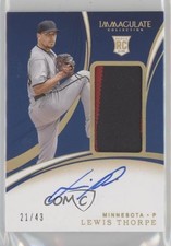 2020 Panini Immaculate Rookie Holo Gold 21/43 Lewis Thorpe #106 Patch Auto 1gj4