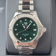 TAG Heuer Aquaracer 32mm Green Dial Ladies Steel Quartz Watch WBD1316.BA0740
